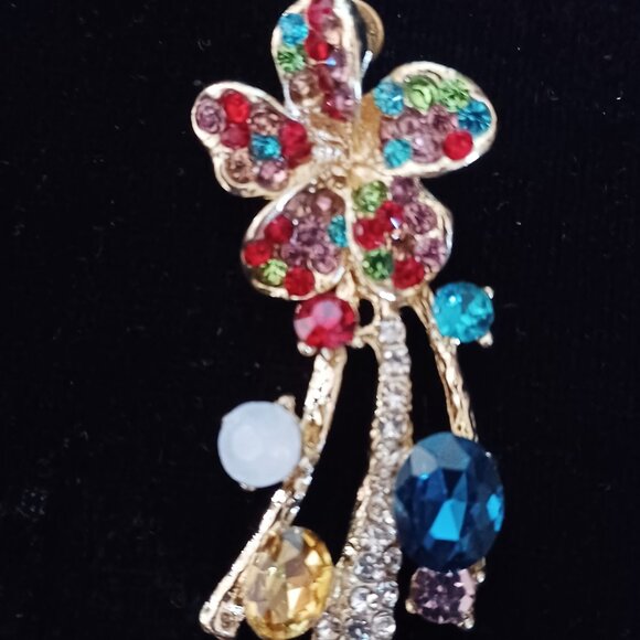 Colorful Rhinestone Earrings - Picture 2 of 5